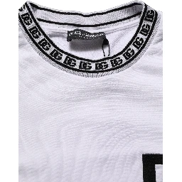 White Cotton Crew Neck Sweatshirt Sweater