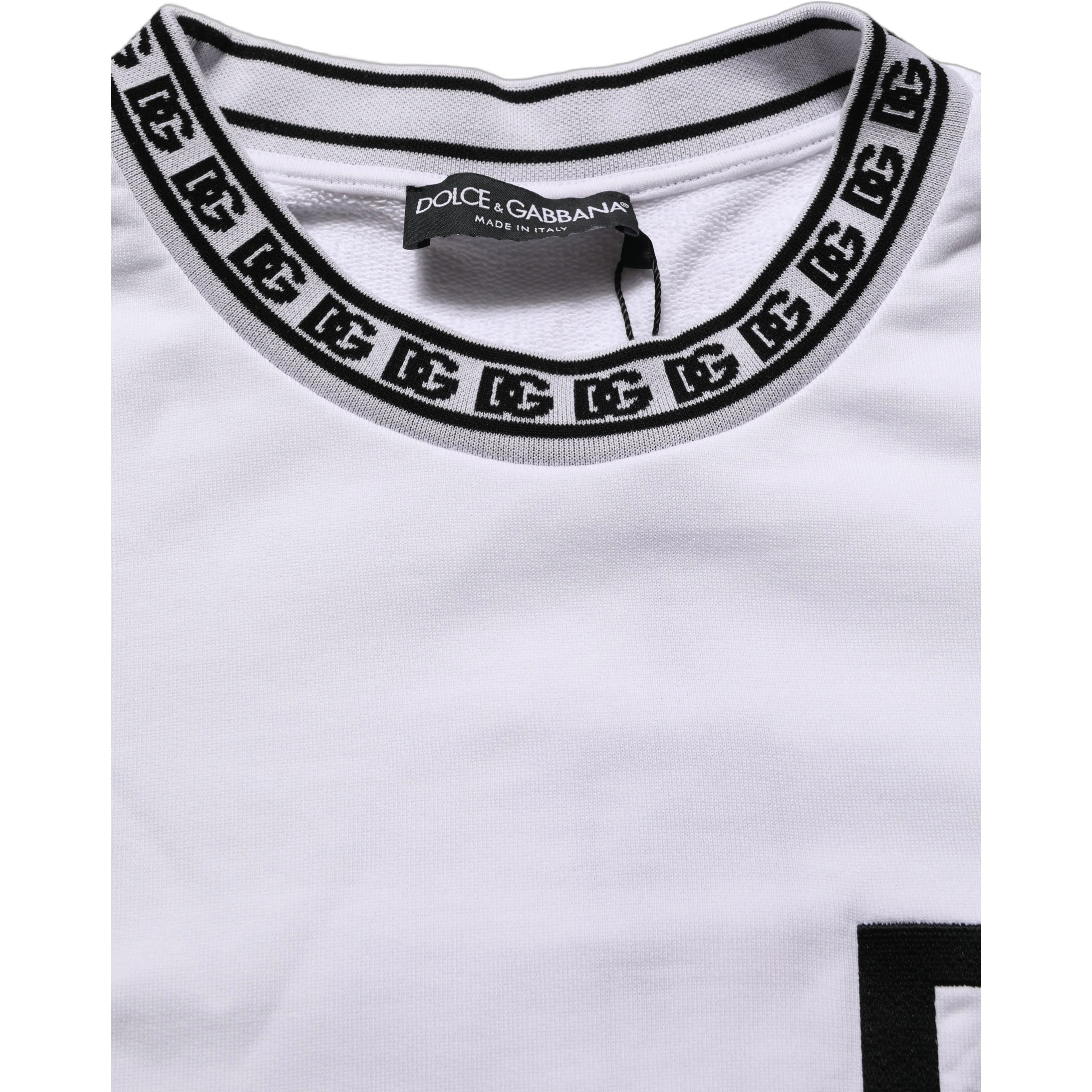 White Cotton Crew Neck Sweatshirt Sweater