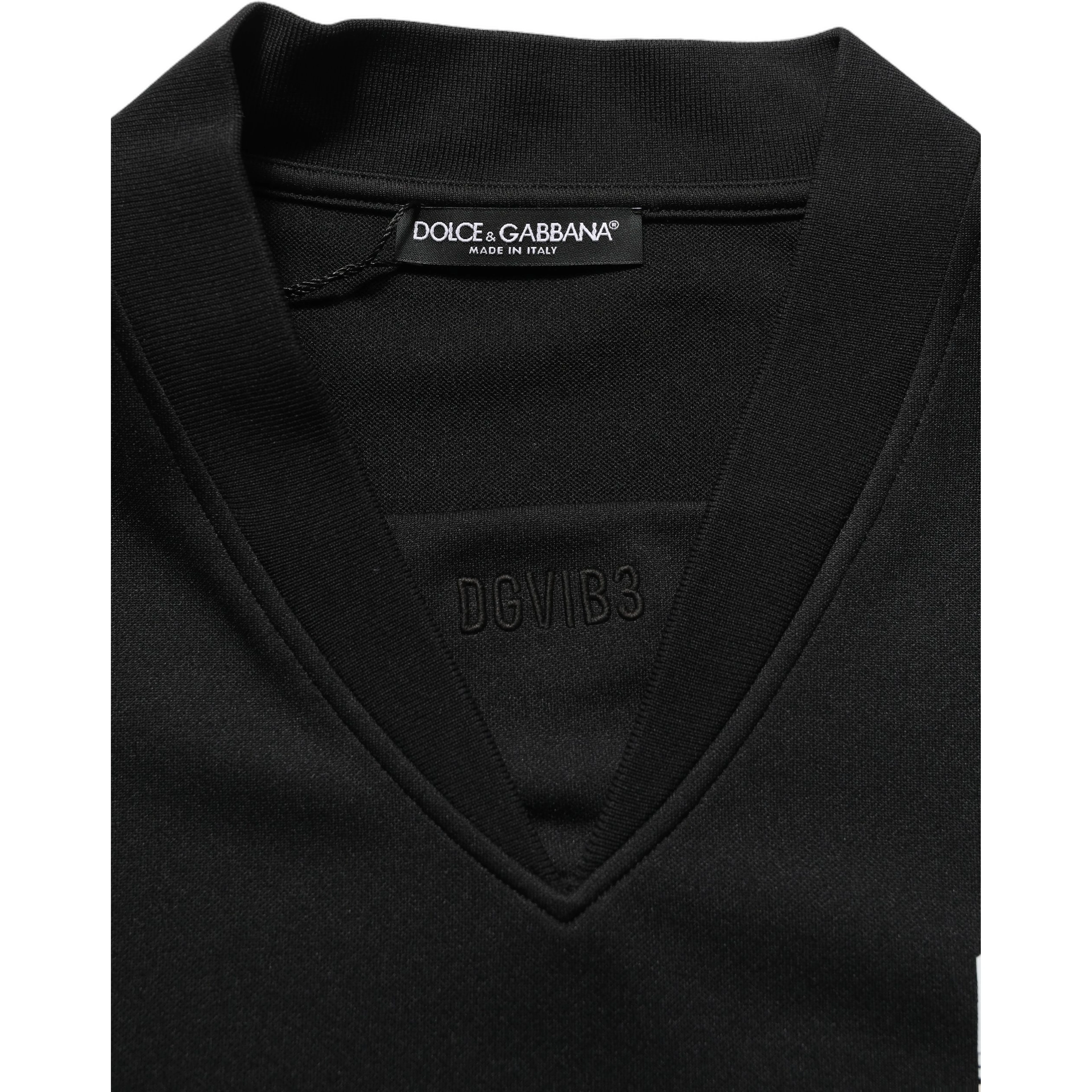 Black Polyester DGVIB3 Oversized Jersey T-shirt