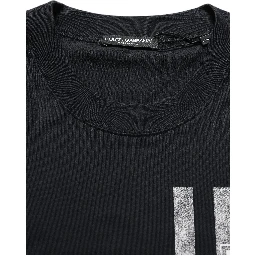 Blue Striped Print Cotton Crew Neck  T-shirt