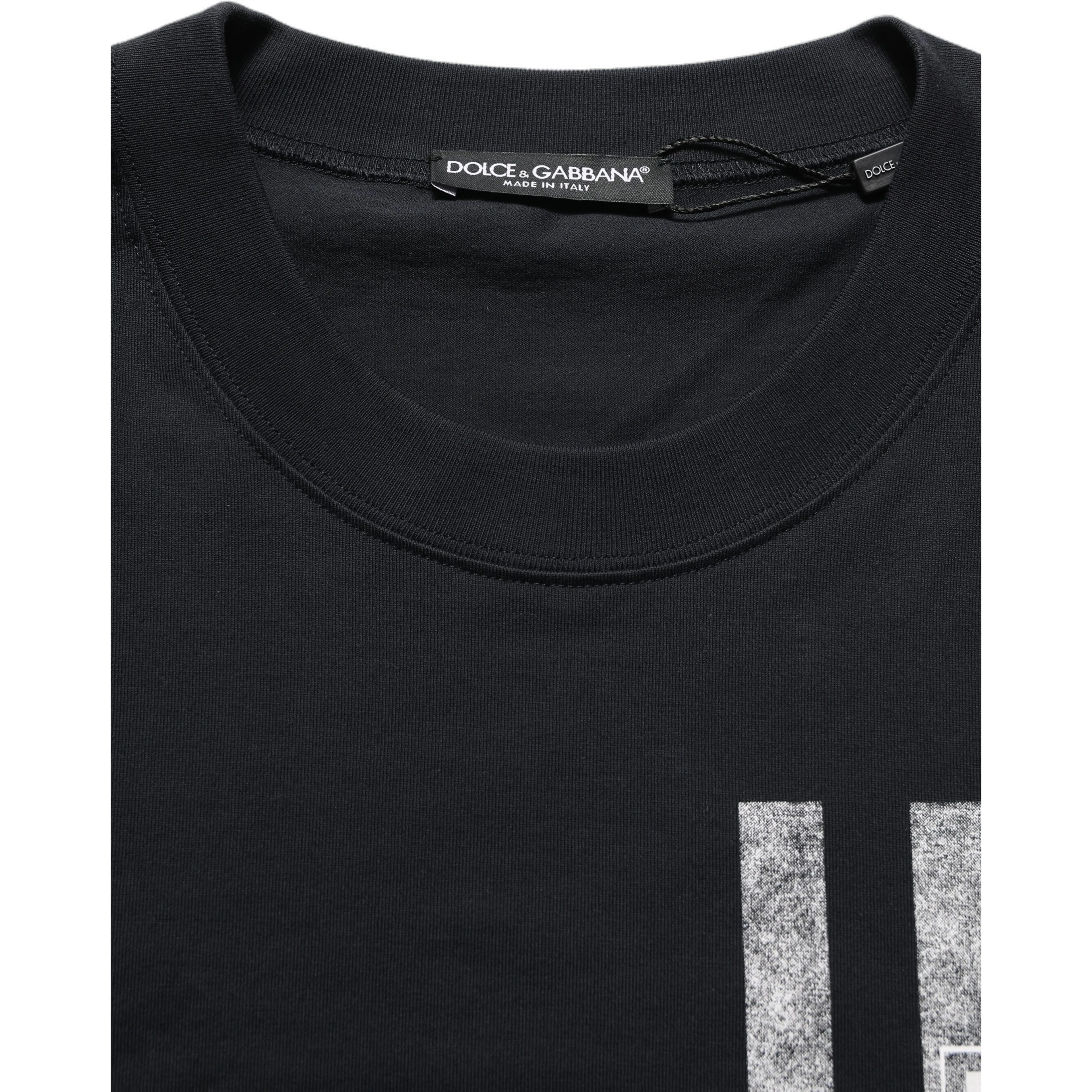 Blue Striped Print Cotton Crew Neck T-shirt