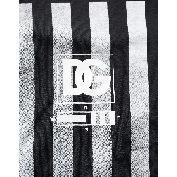 Blue Striped Print Cotton Crew Neck T-shirt
