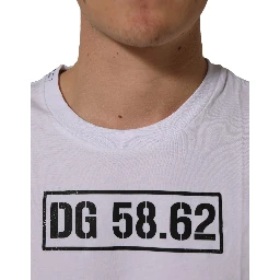 White DG 58.62 Cotton Crew Neck Men T-shirt