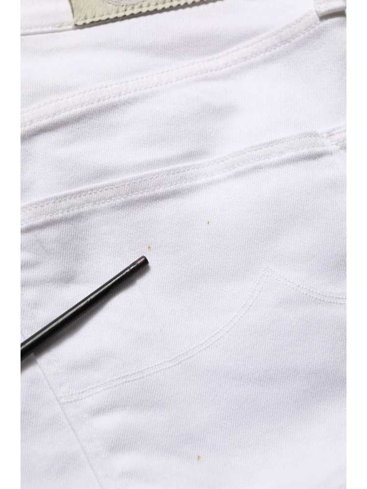 White Skinny Fit Mid Waist Men Denim Trouser Jeans