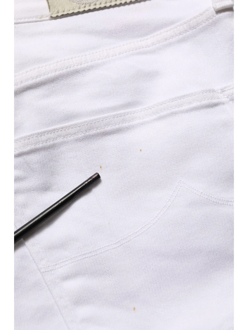 White Skinny Fit Mid Waist Men Denim Trouser Jeans