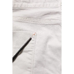 White Cotton Slim Pants Men Denim Jeans