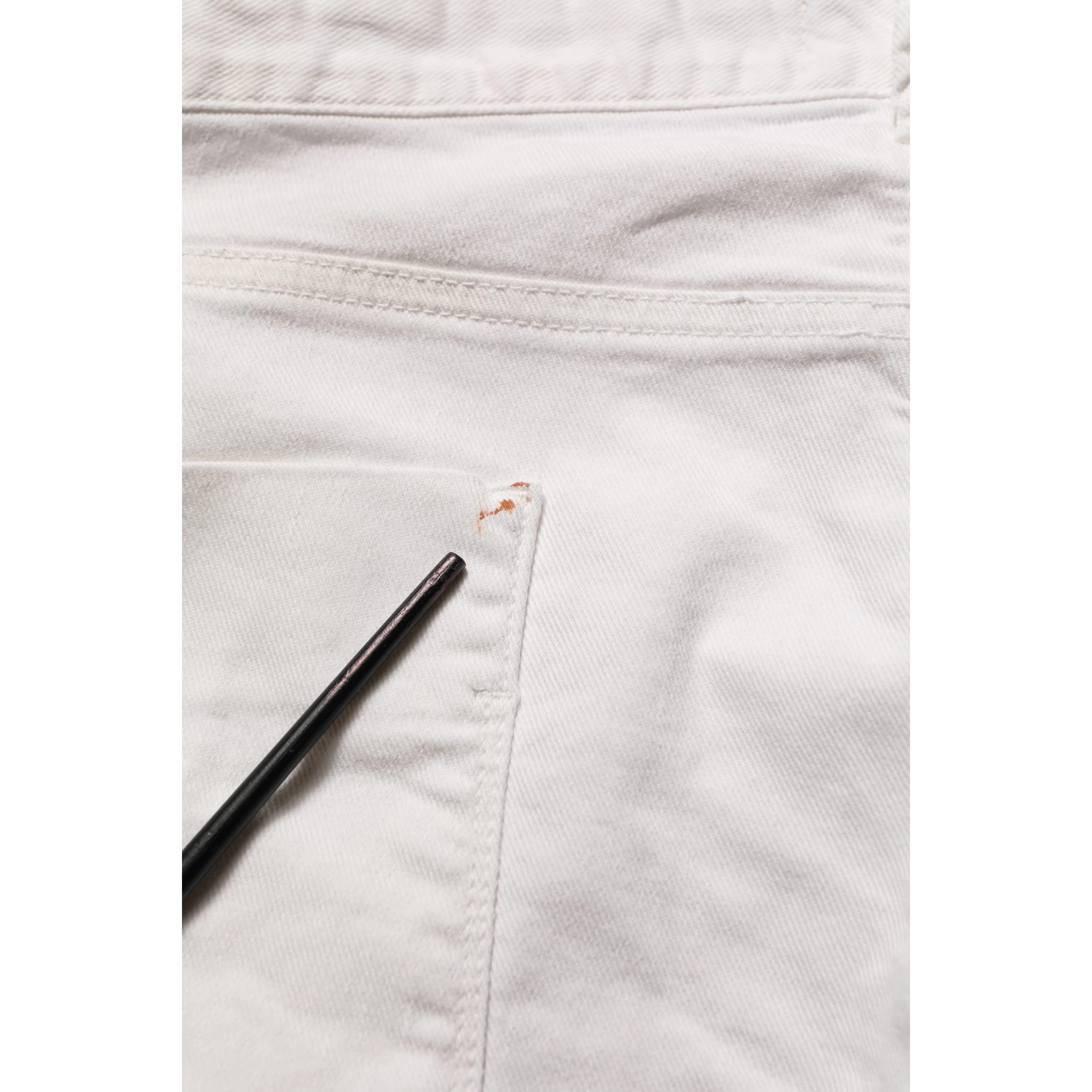 White Cotton Slim Pants Men Denim Jeans