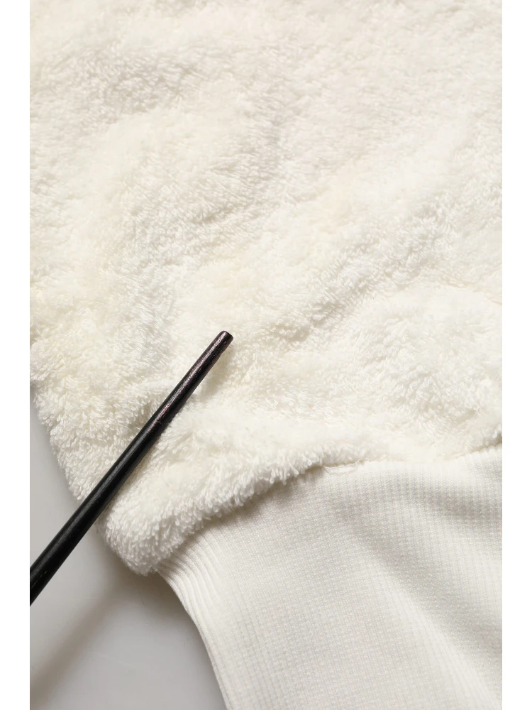 Off White Terry Cotton Plush Men Jogger Pants