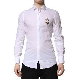White GOLD Crown Bee Cotton Formal Dress Shirt