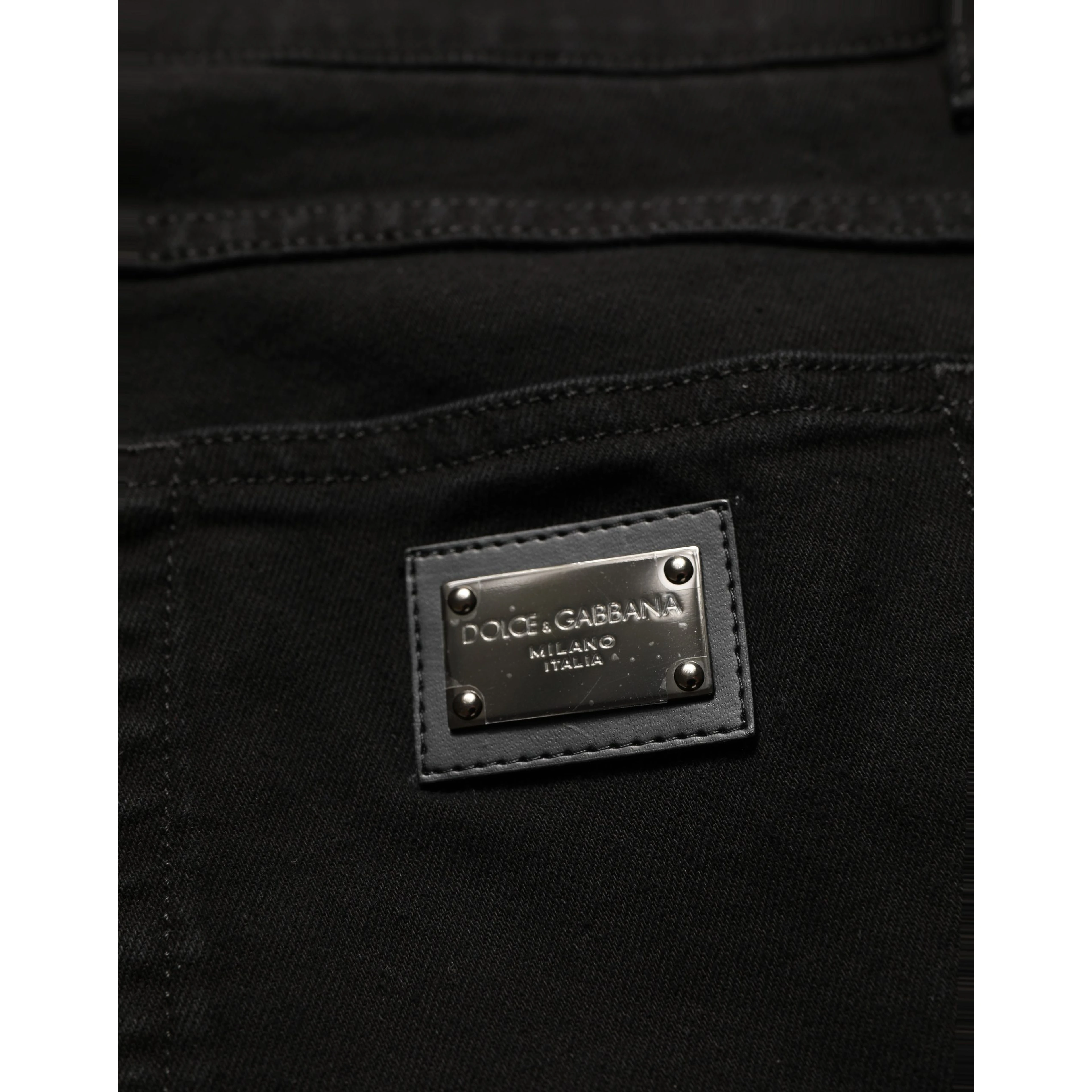 Black CottonStretch Regular Skinny Denim Jeans