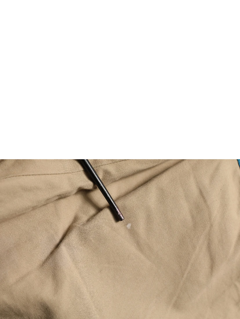 Beige Cotton Cargo Drawstring Trouser Pants