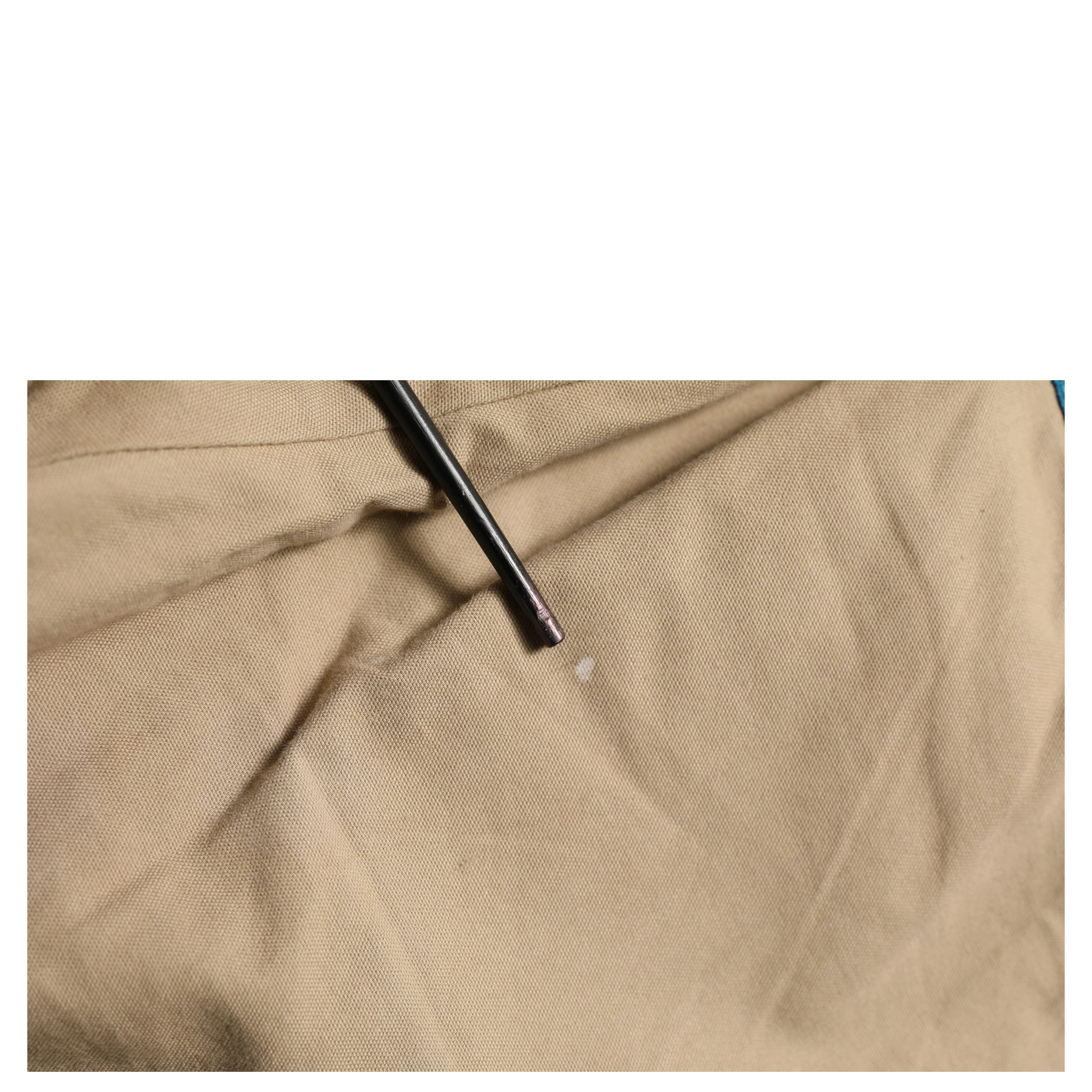 Beige Cotton Cargo Drawstring Trouser Pants