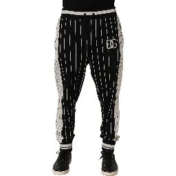 Black Striped DG Patch Men Sweatpants Pants