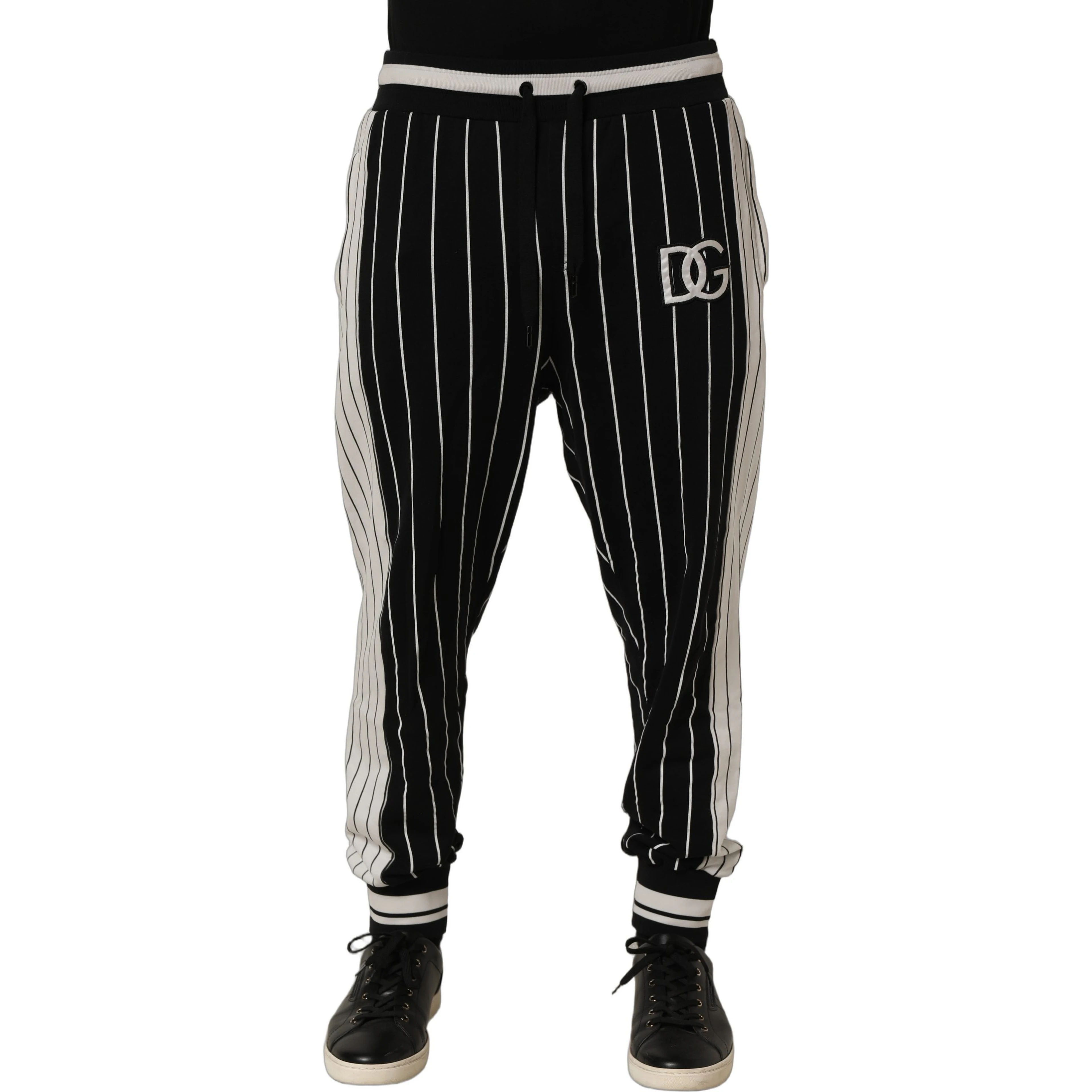 Black Striped DG Patch Men Sweatpants Pants