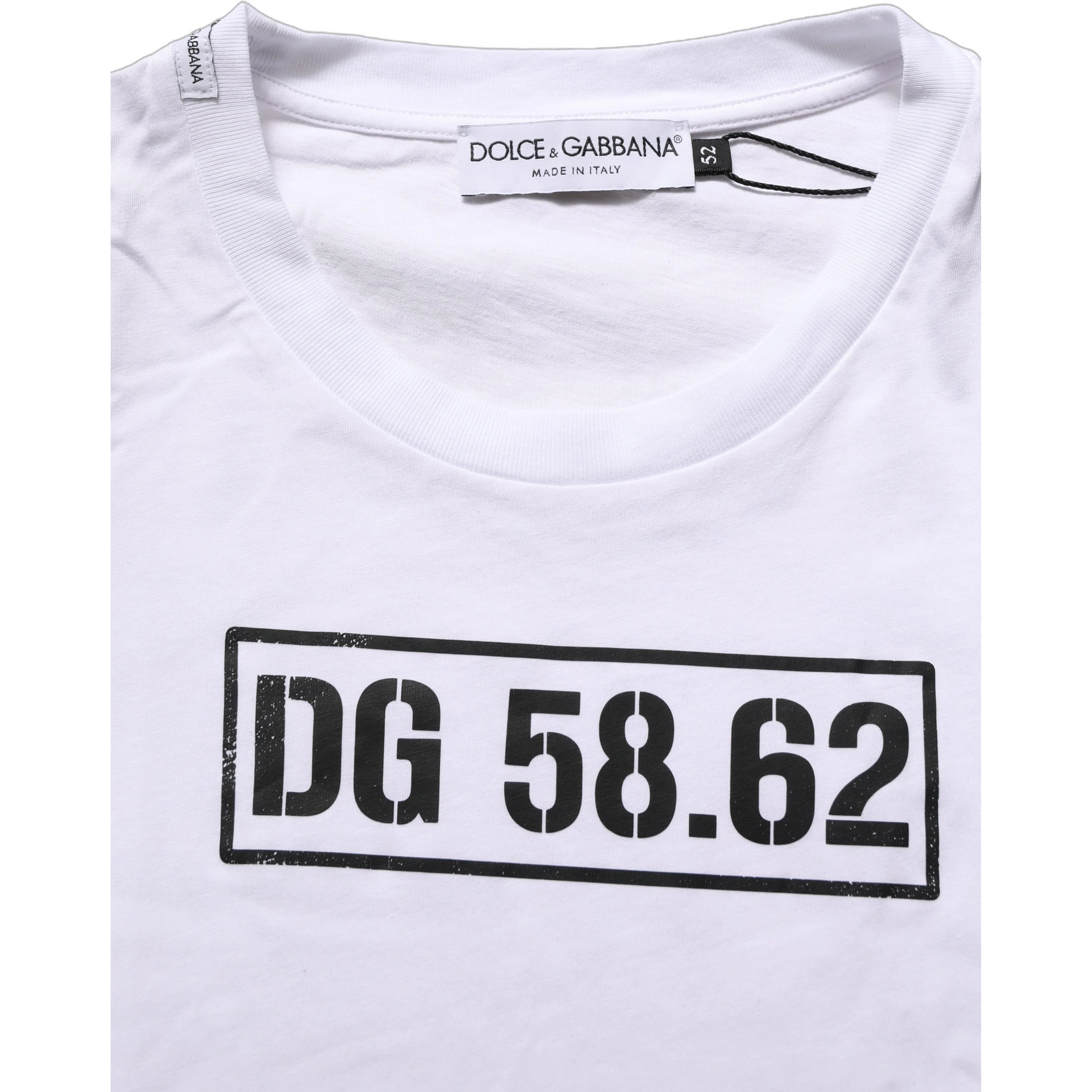 White DG 58.62 Cotton Crew Neck Men T-shirt