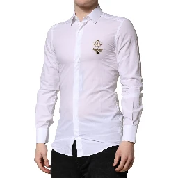 White GOLD Crown Bee Cotton Formal Dress Shirt