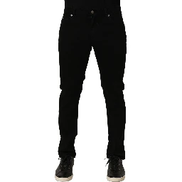 Black CottonStretch Regular Skinny Denim Jeans