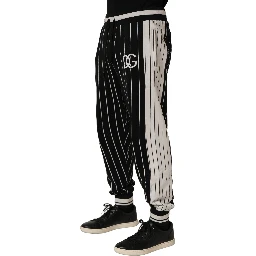 Black Striped DG Patch Men Sweatpants Pants