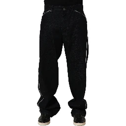 Black Cotton Stretch Straight Men Denim Jeans