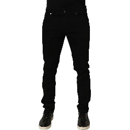 Black Cotton Stretch Skinny Denim Trouser Jeans