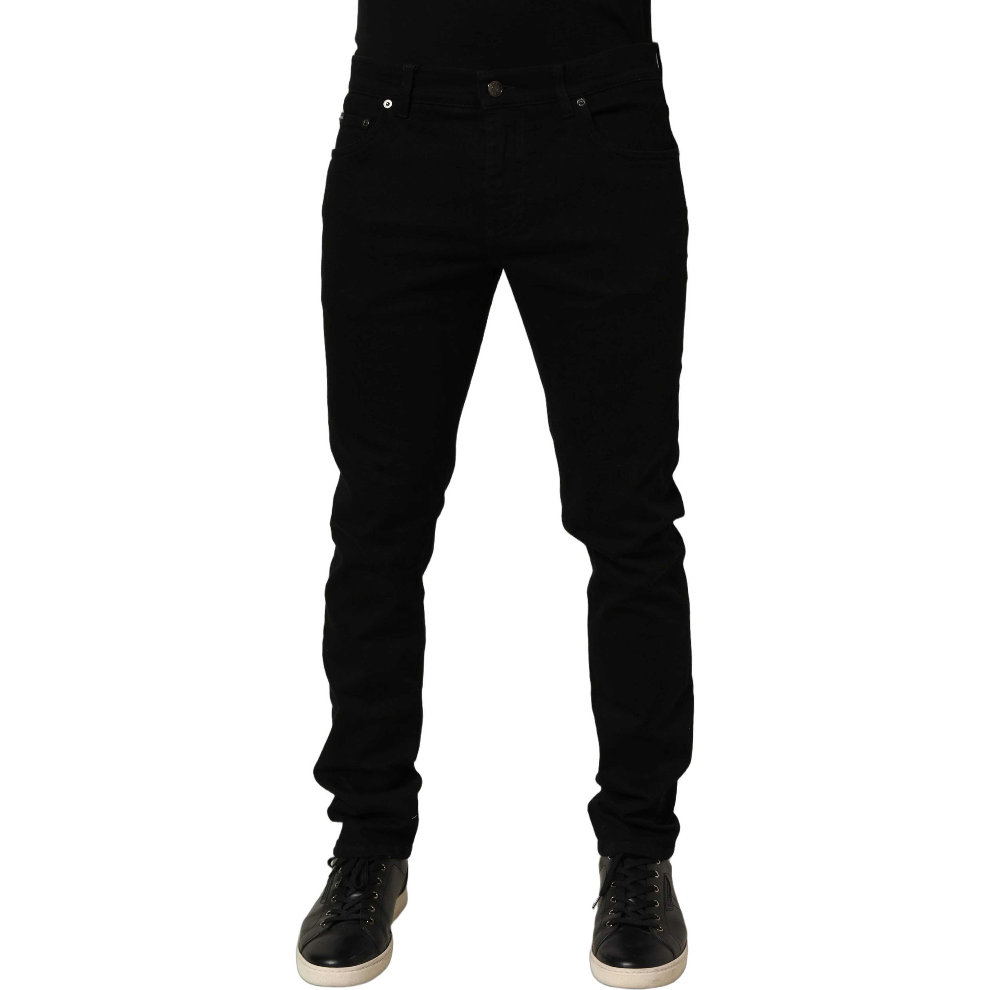 Black Cotton Stretch Skinny Denim Trouser Jeans