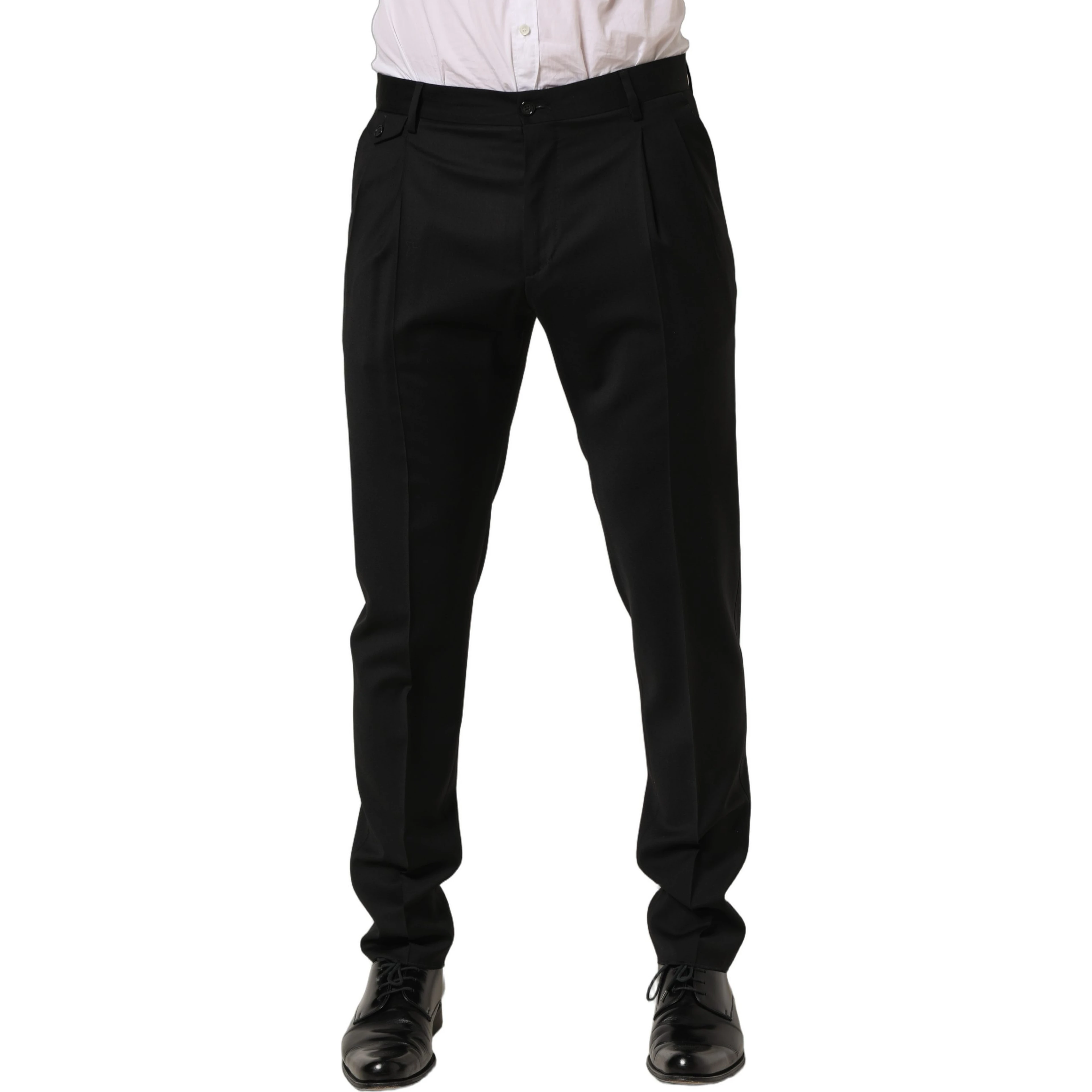 Black Wool Stretch Formal Dress Trouser