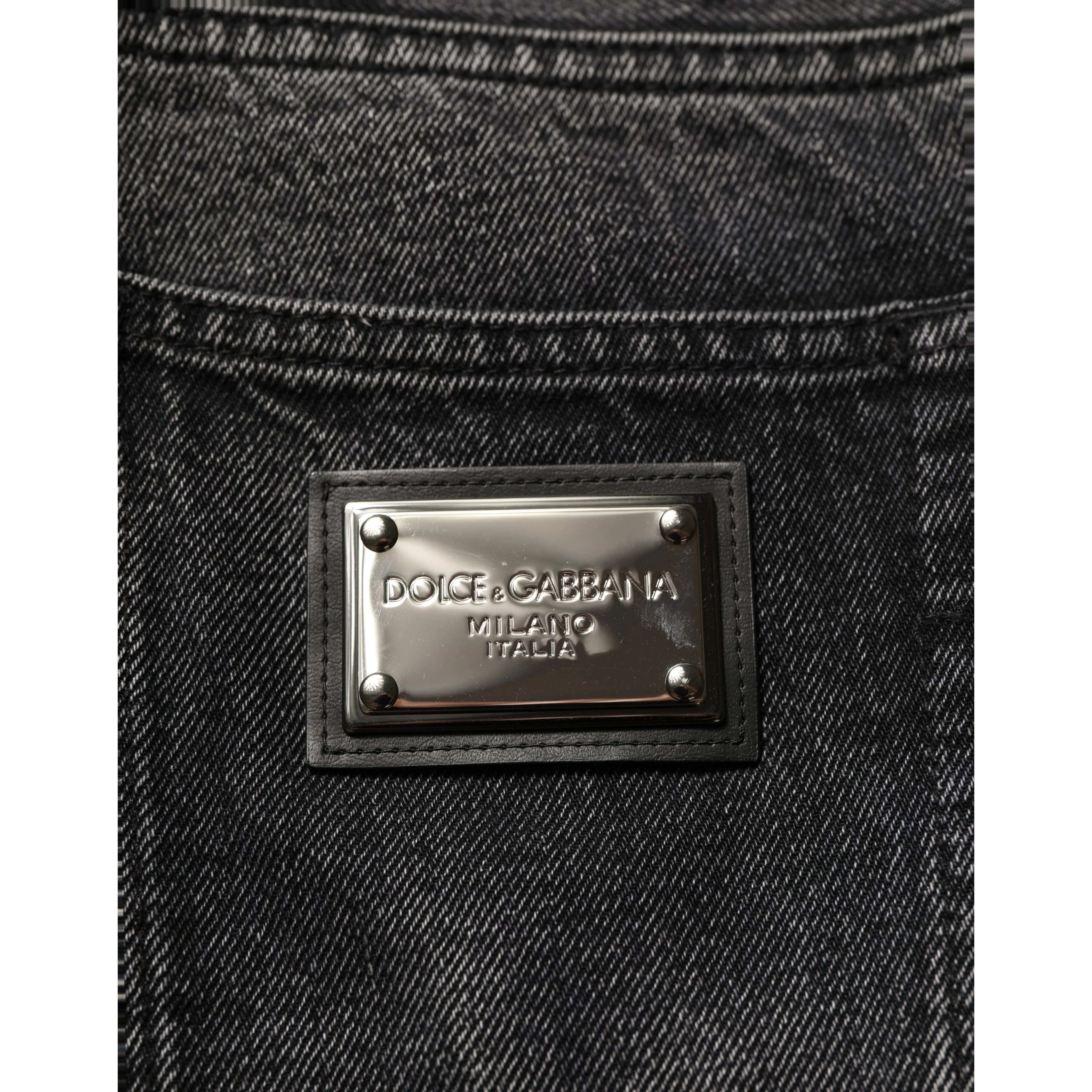 Dark Gray Cotton Baggy Cargo Men Denim Jeans