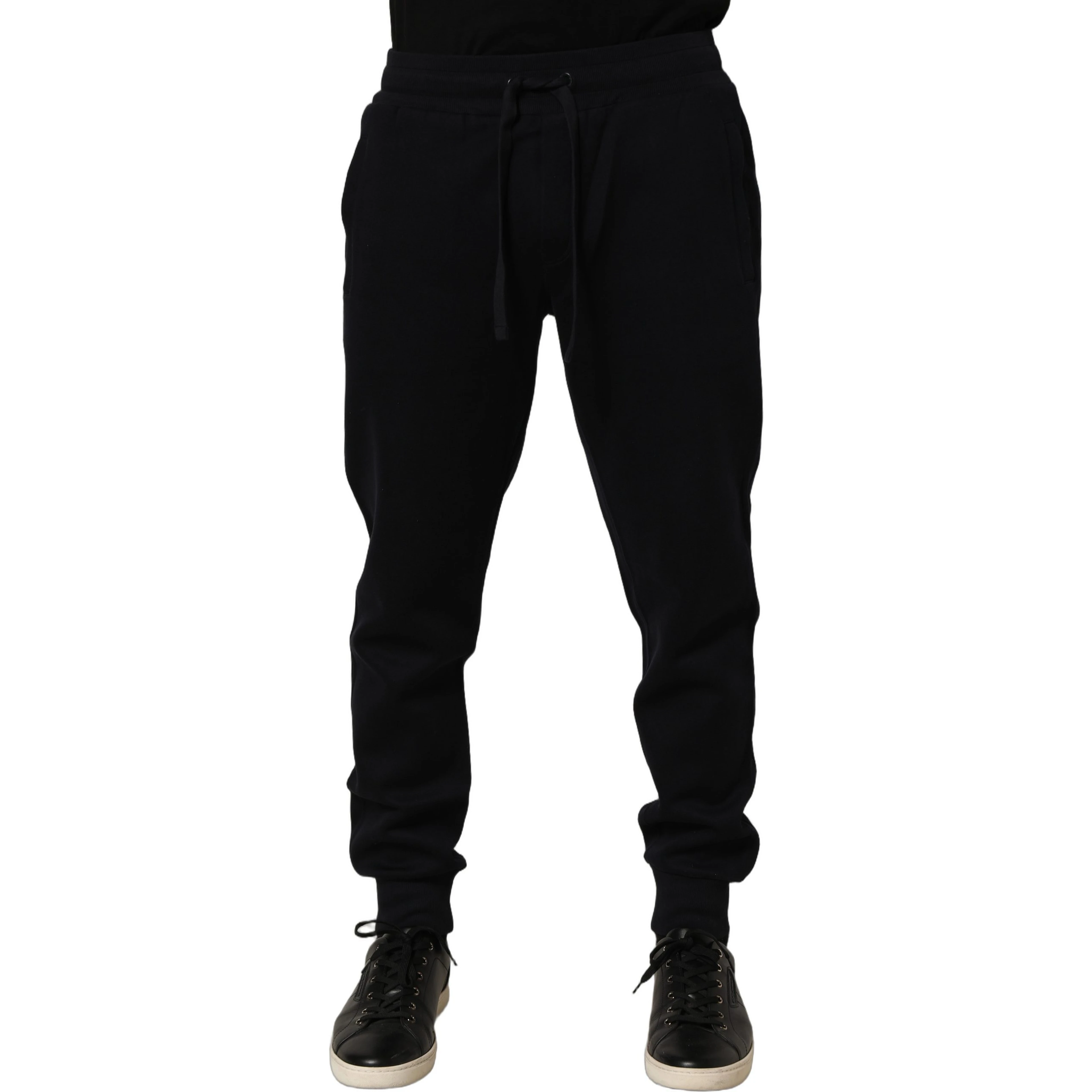 Blue Cotton Drawstring Jogger Trouser Pants