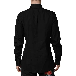 Black Crystal Embellished GOLD Dress Shirt