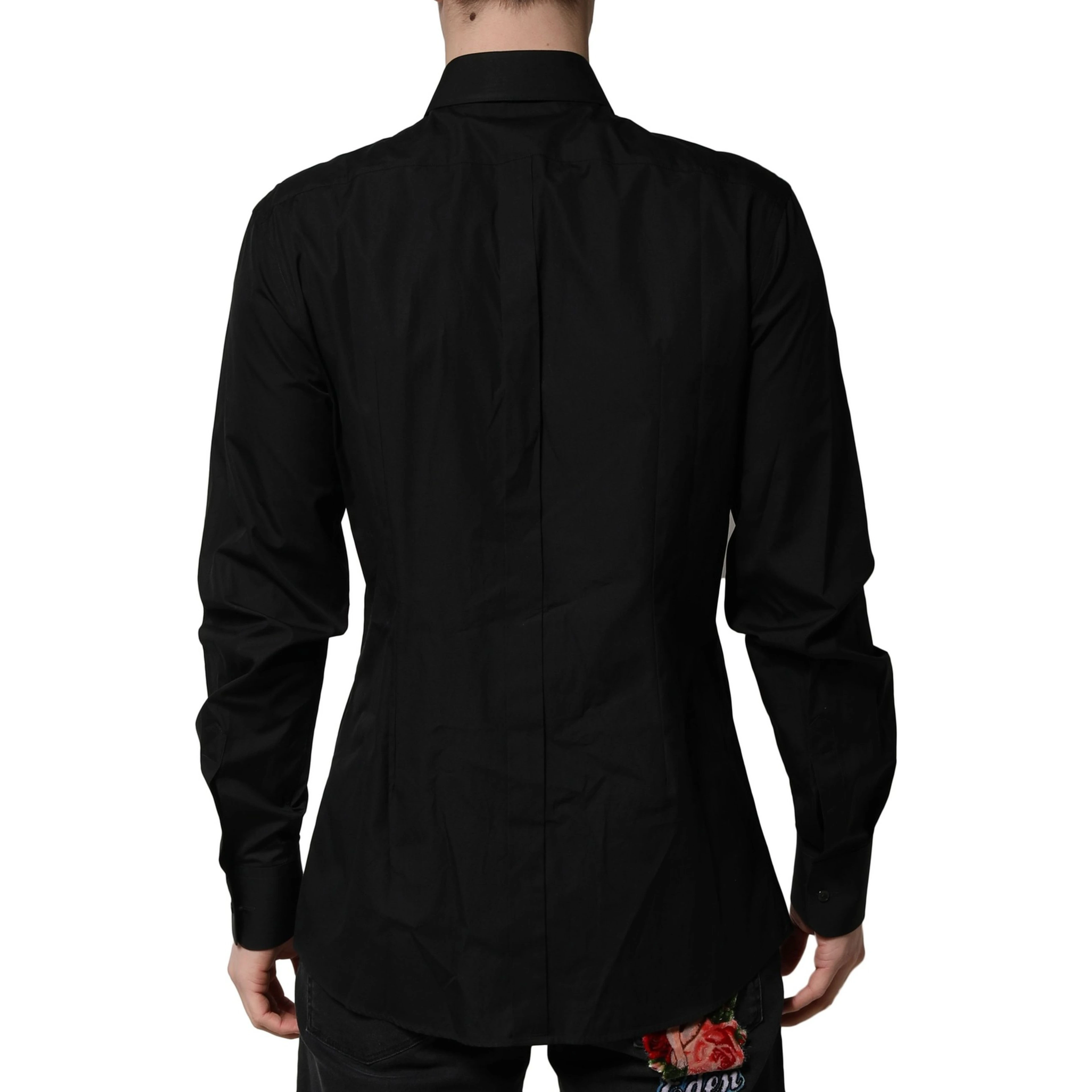 Black Crystal Embellished GOLD Dress Shirt