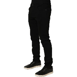 Black Cotton Stretch Skinny Denim Trouser Jeans