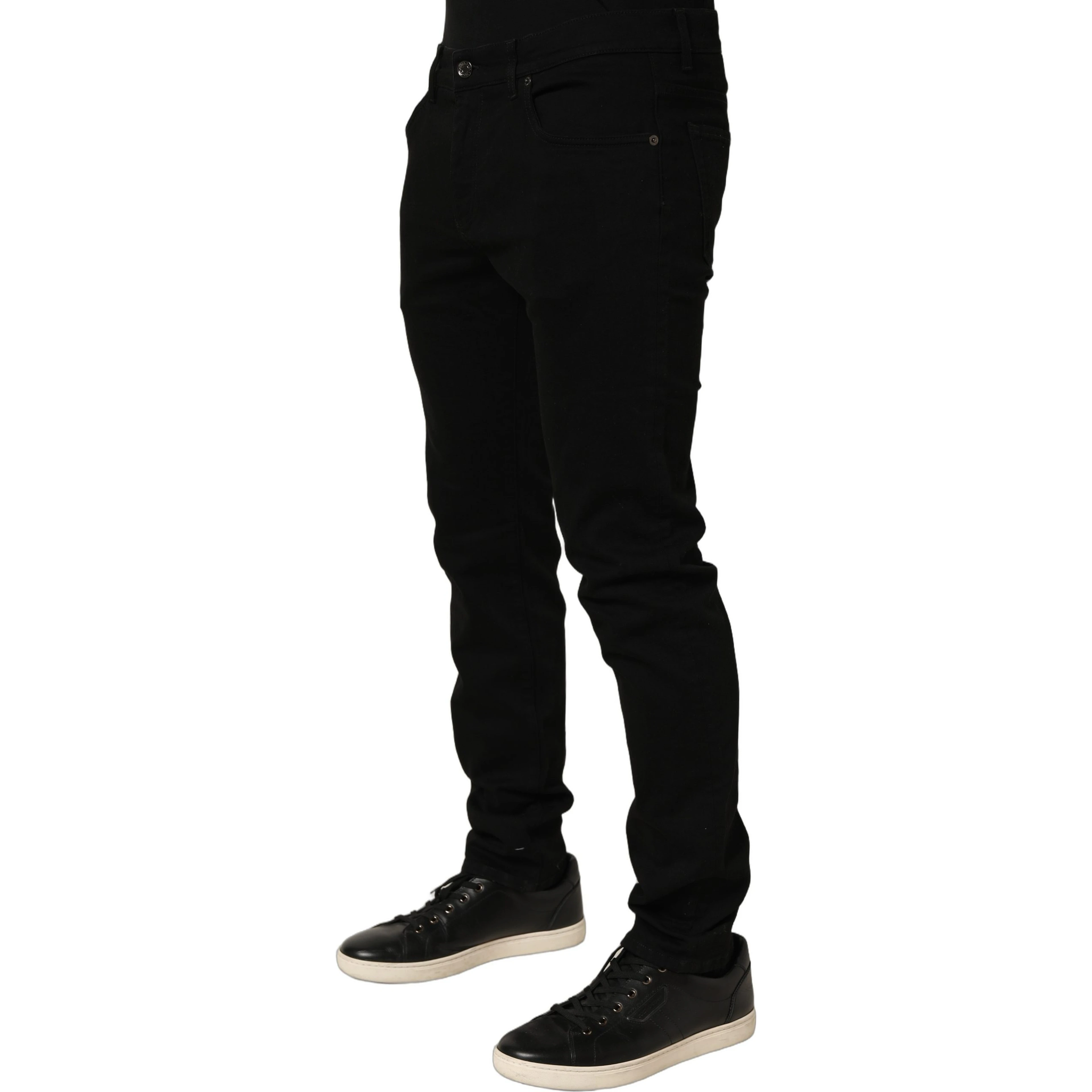 Black Cotton Stretch Skinny Denim Trouser Jeans