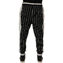 Black Striped DG Patch Men Sweatpants Pants