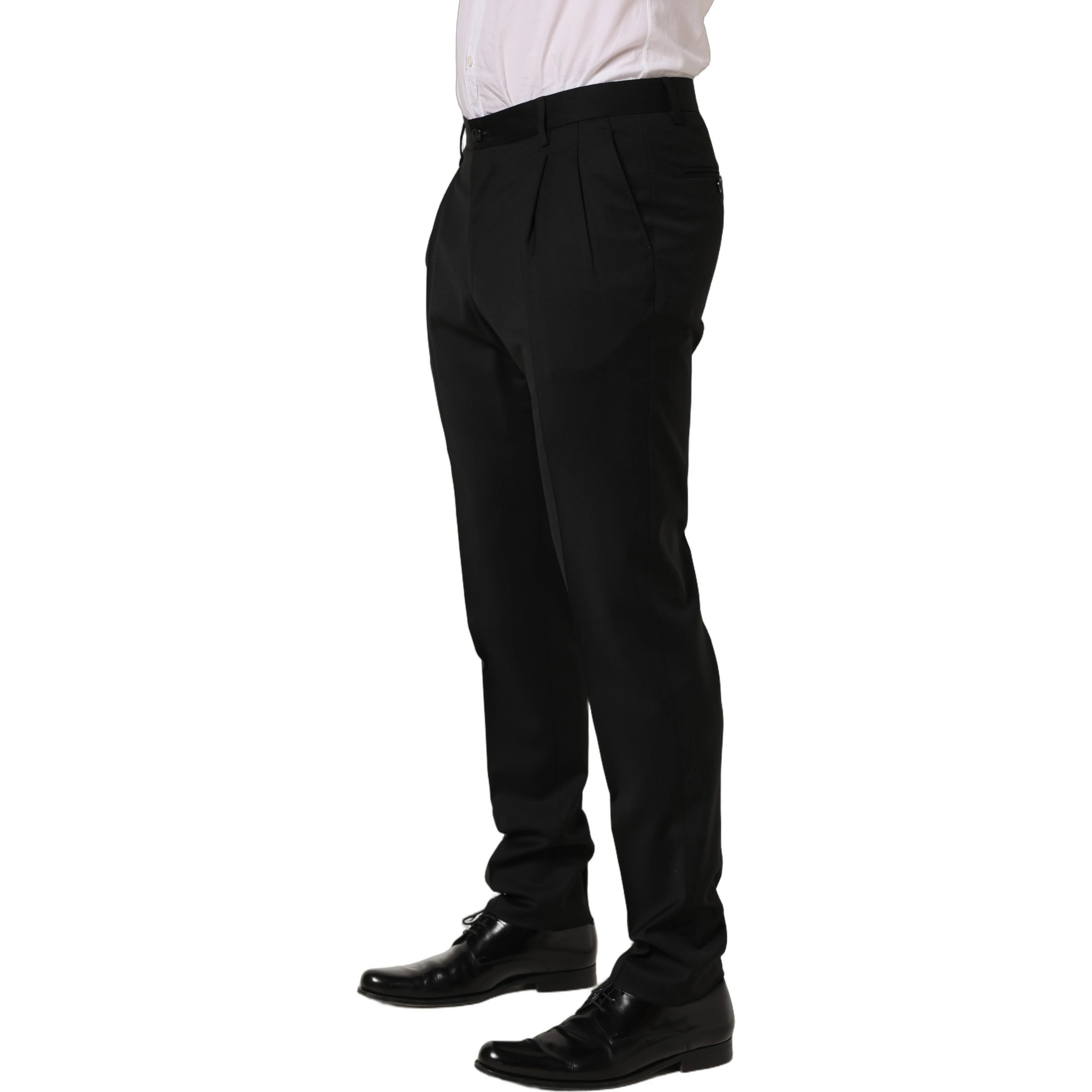 Black Wool Stretch Formal Dress Trouser