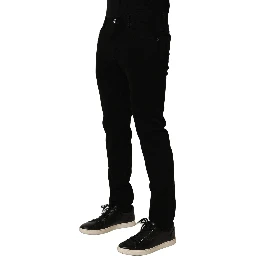 Black CottonStretch Regular Skinny Denim Jeans