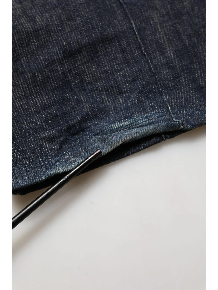 Dark Blue Relaxed Wide Leg Cotton Denim Jeans