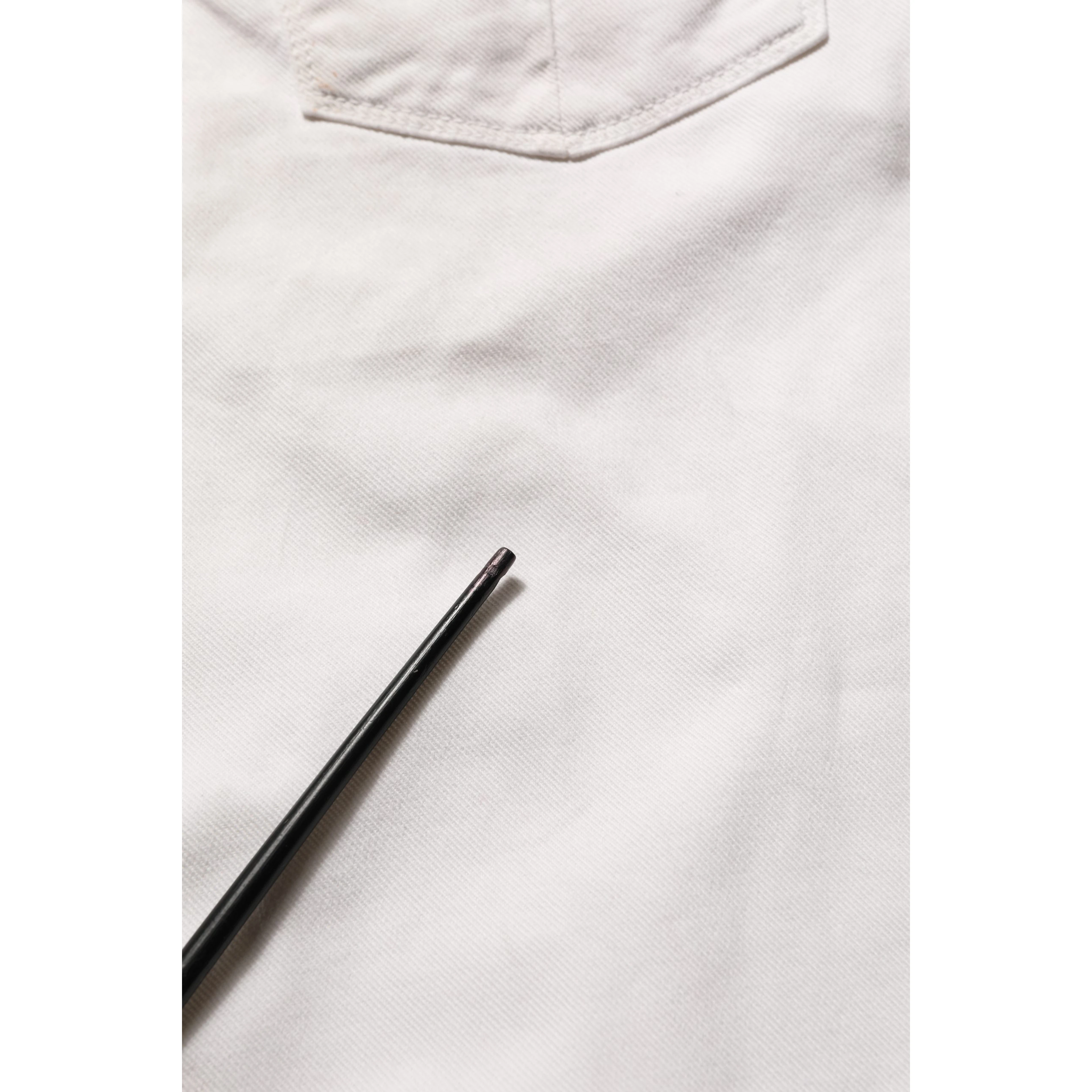 White Cotton Slim Pants Men Denim Jeans