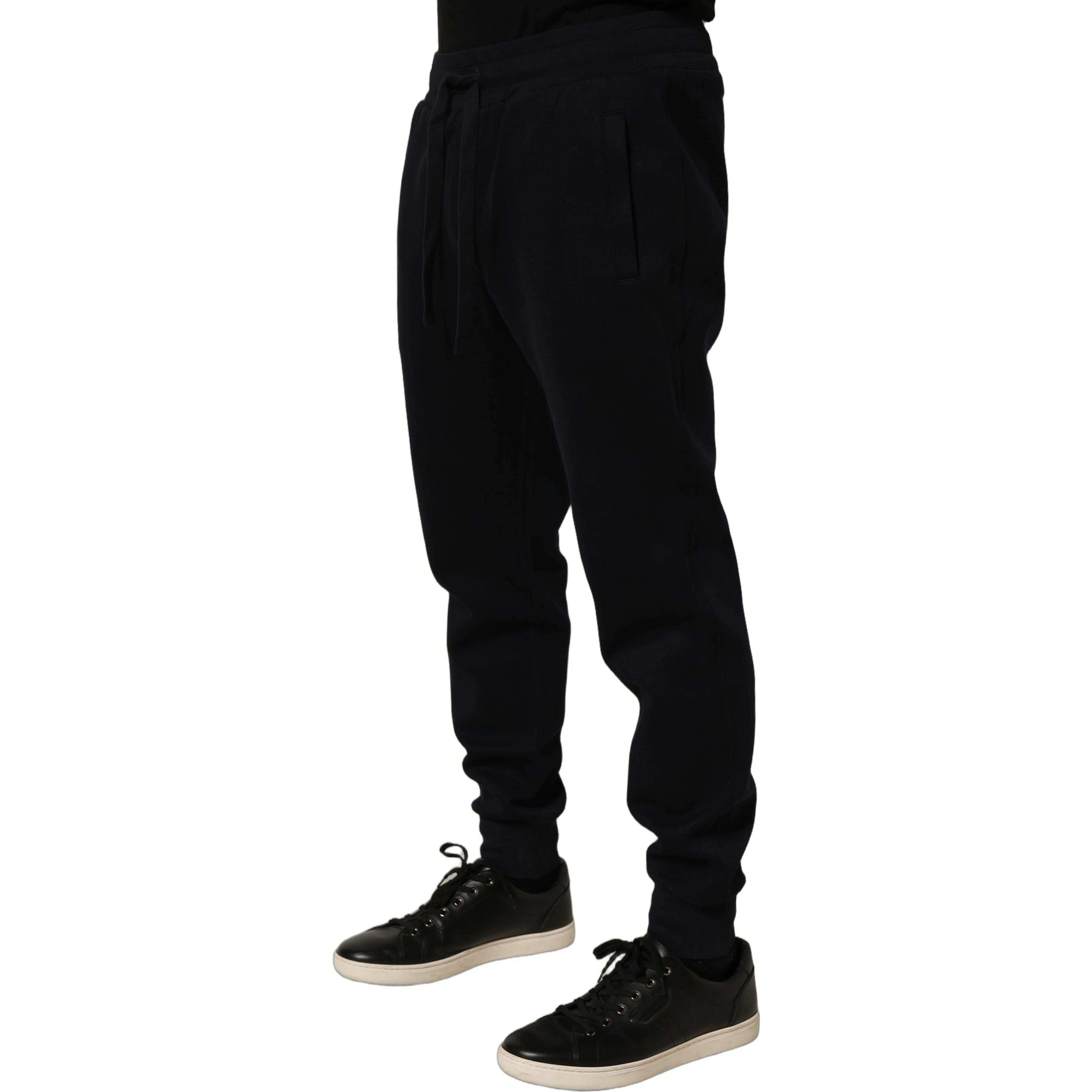Blue Cotton Drawstring Jogger Trouser Pants