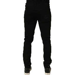 Black Cotton Stretch Skinny Denim Trouser Jeans