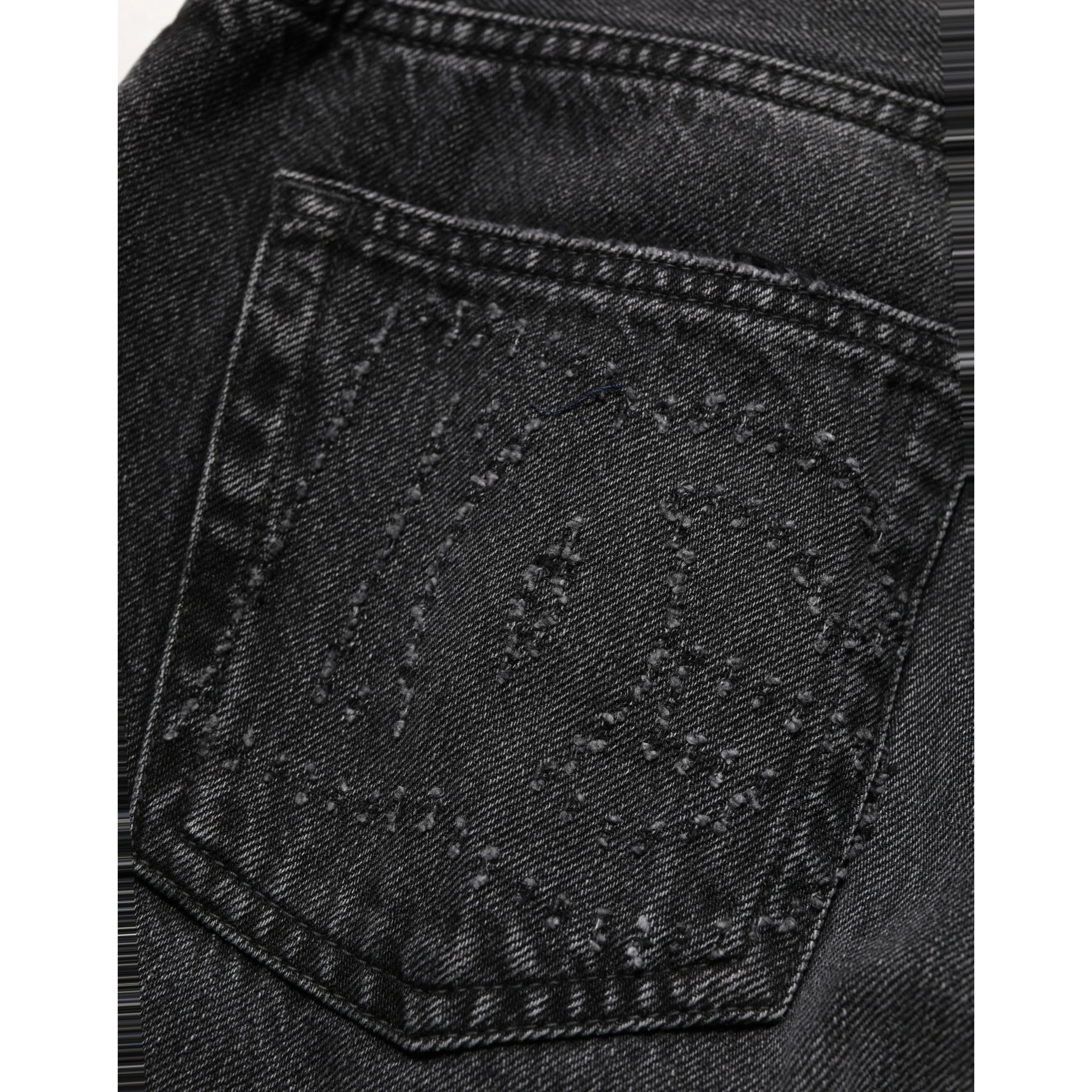 Dark Gray Cotton WideLeg Oversize Denim Jeans
