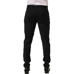 Black Wool Stretch Formal Dress Trouser