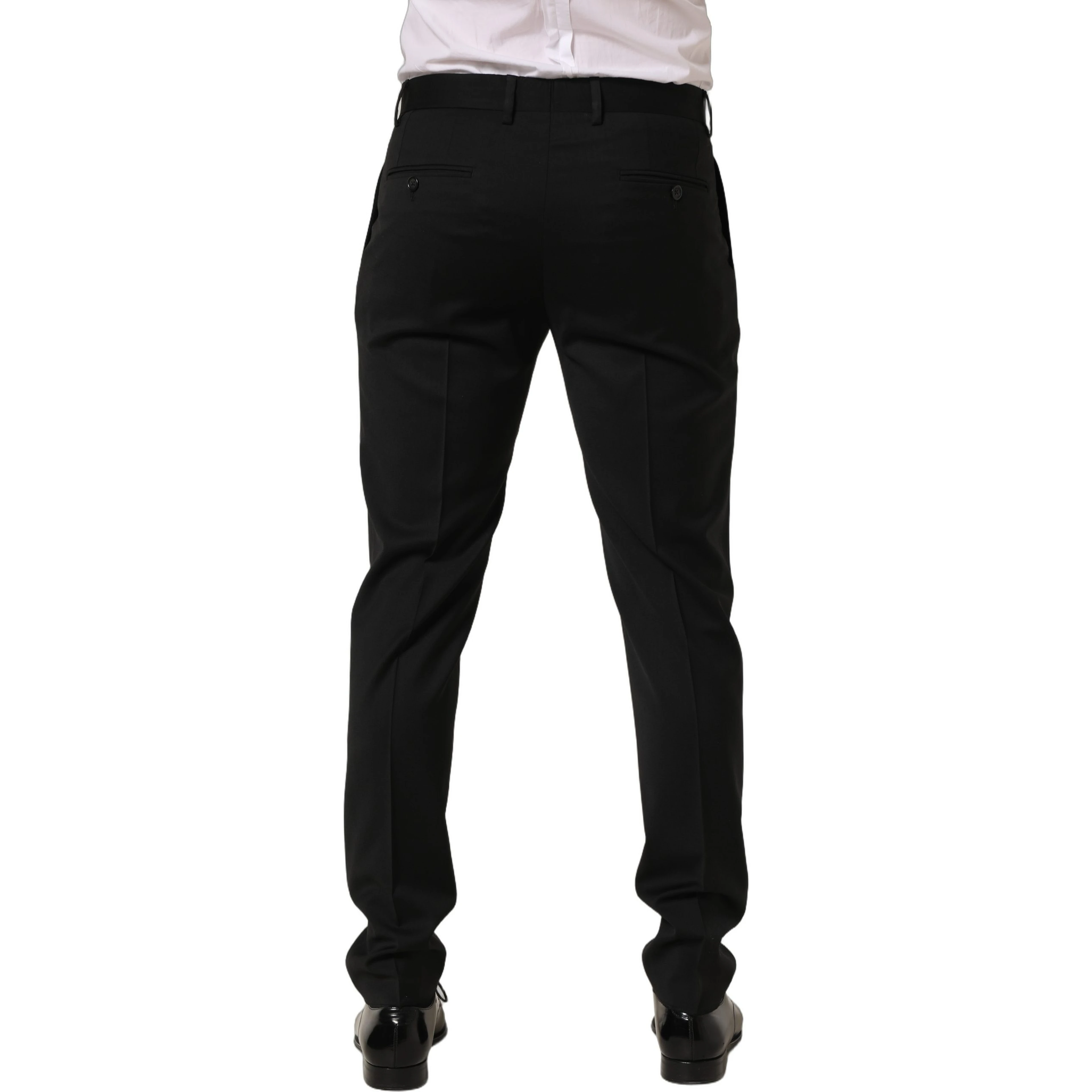 Black Wool Stretch Formal Dress Trouser