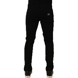 Black CottonStretch Regular Skinny Denim Jeans