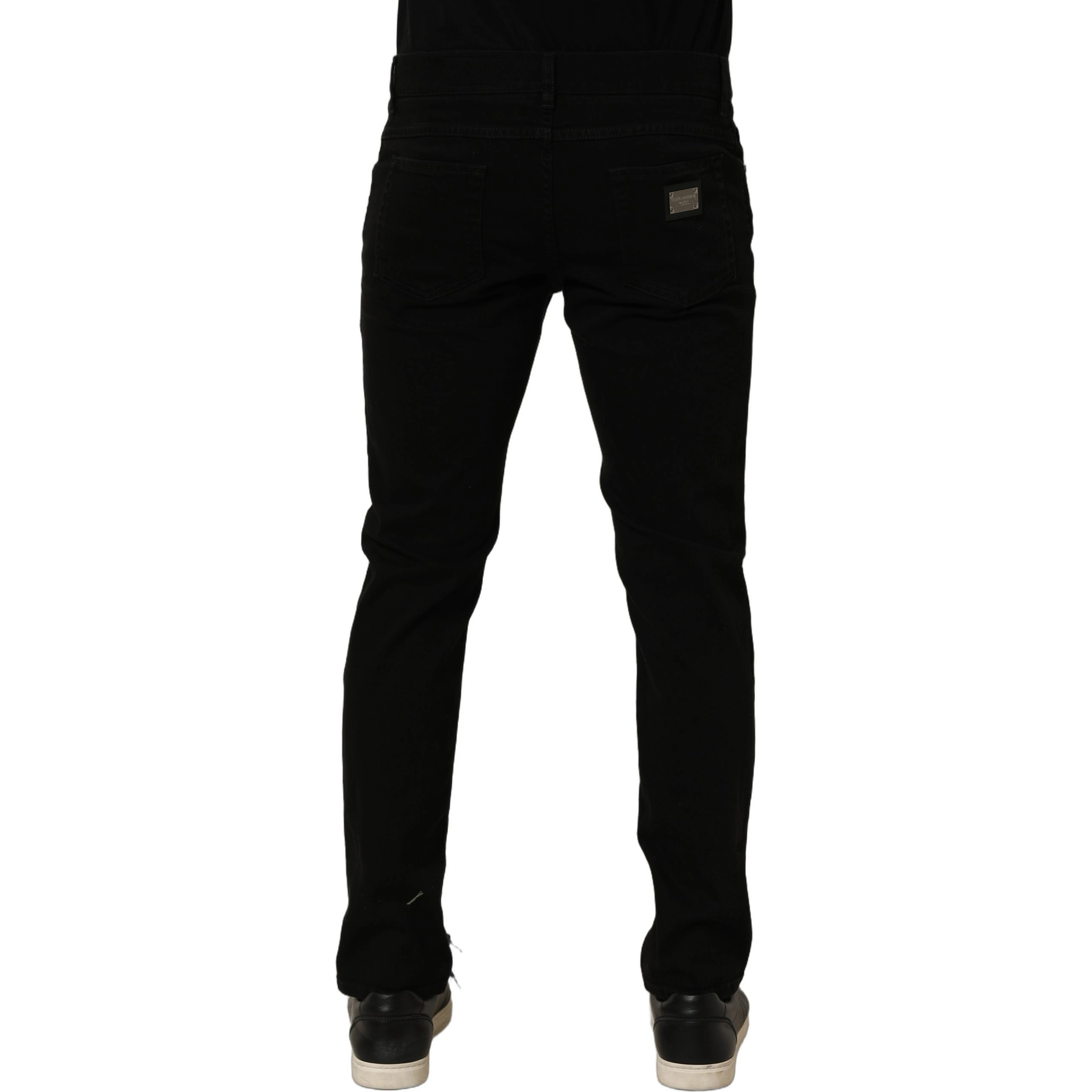 Black CottonStretch Regular Skinny Denim Jeans