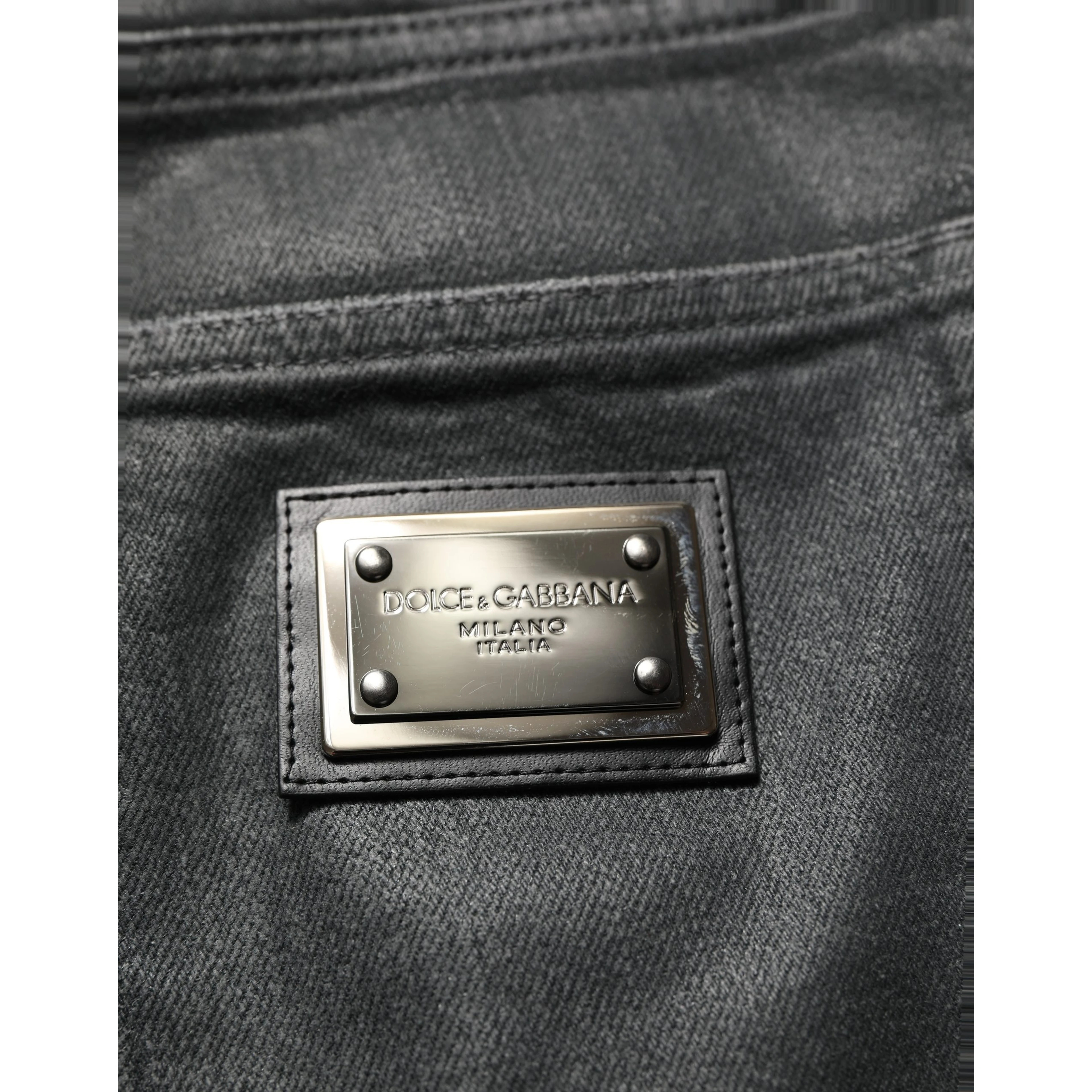 Dark Gray Cotton Loose Fit Men Denim Jeans
