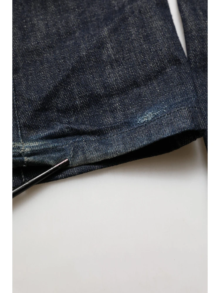 Dark Blue Relaxed Wide Leg Cotton Denim Jeans alternative