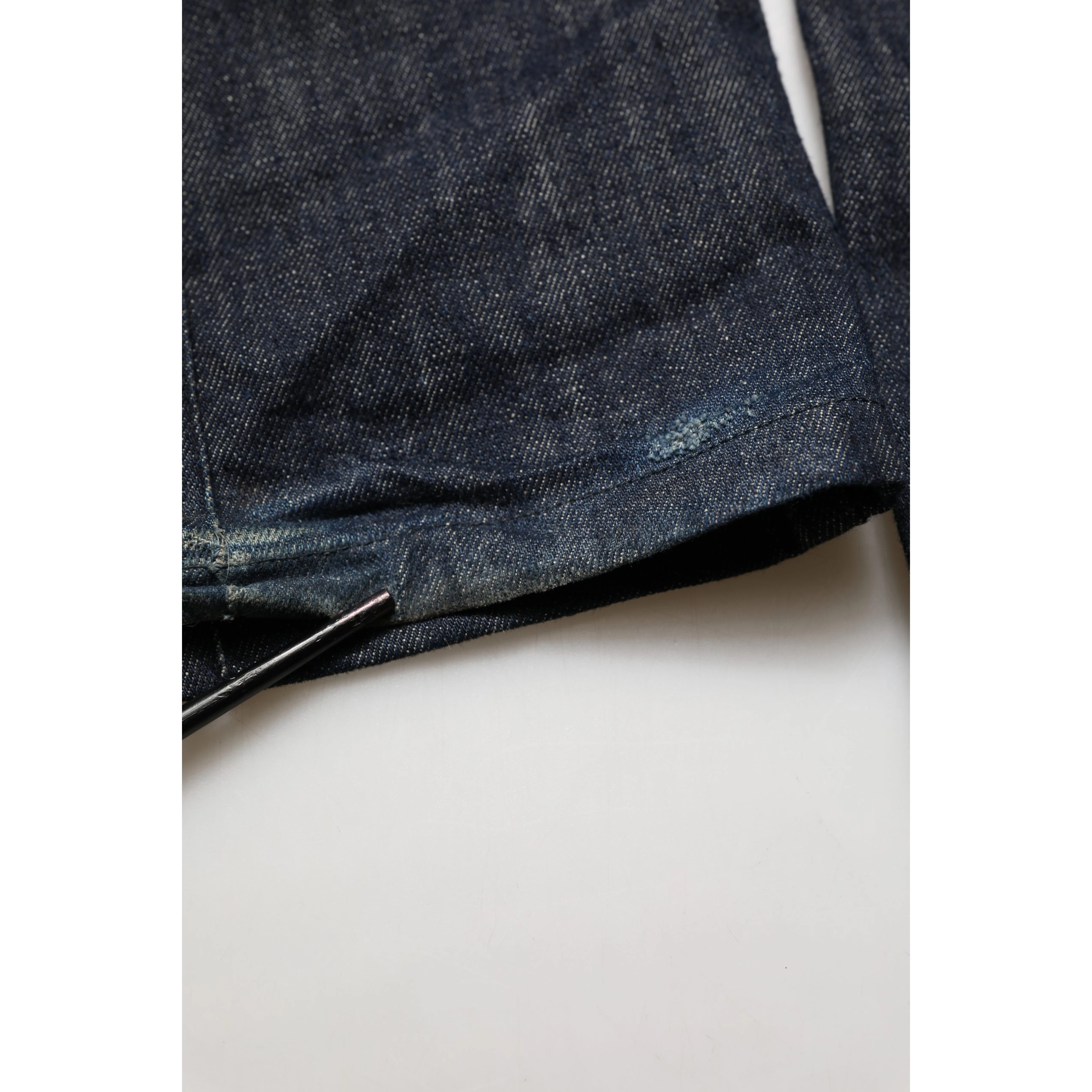 Dark Blue Relaxed Wide Leg Cotton Denim Jeans