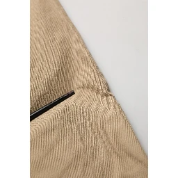 Beige Cotton Cargo Drawstring Trouser Pants