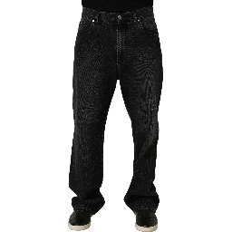 Dark Gray Cotton WideLeg Oversize Denim Jeans