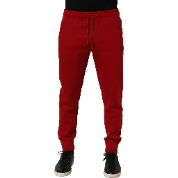 Red Cotton Drawstring Jogger Men Trouser Pants